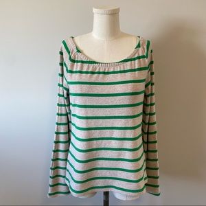 Anthropologie Deletta Bell Sleeve Striped Top Sz L